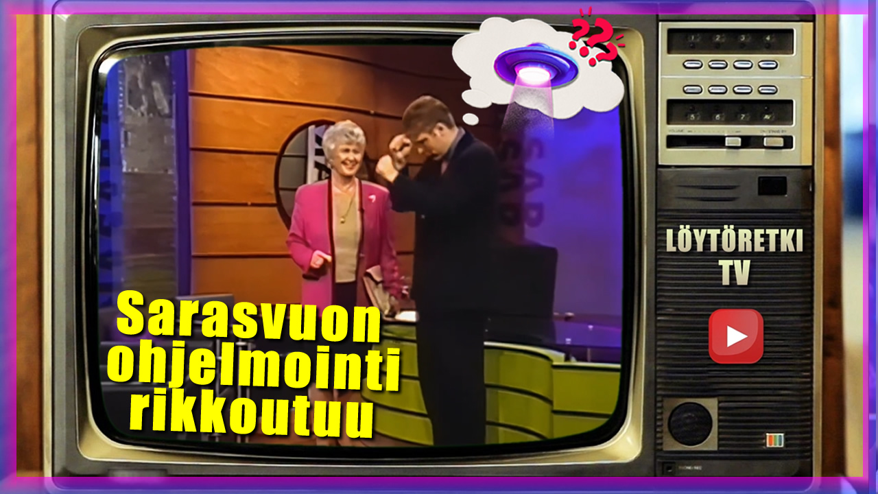 Rauni-Leena Luukanen-Kilde rikkoi Jari Sarasvuon ohjelmoinnin 90-luvulla - Klassinen video